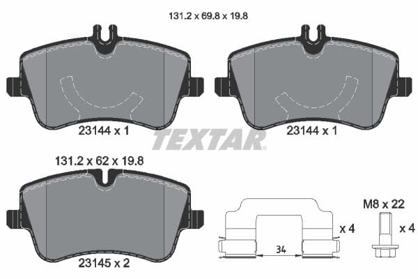 set placute frana,frana disc TEXTAR Q+ 2314402