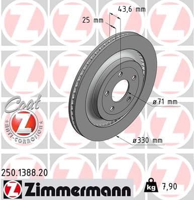 Disc frana ZIMMERMANN COAT Z 250.1388.20
