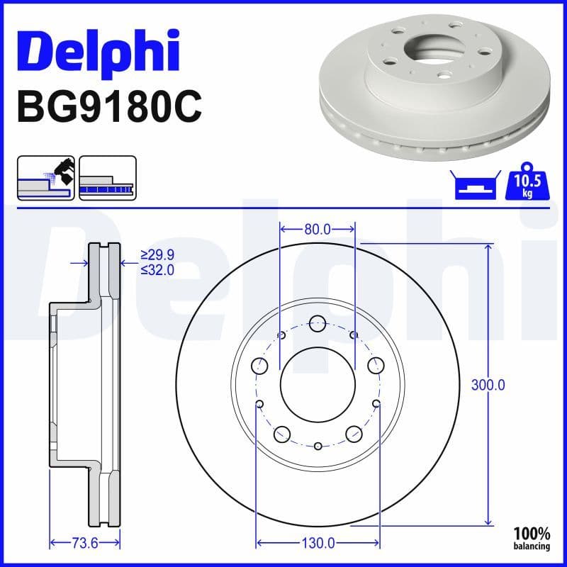 Disc frana DELPHI BG9180C