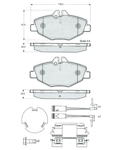 set placute frana,frana disc MTR MT461