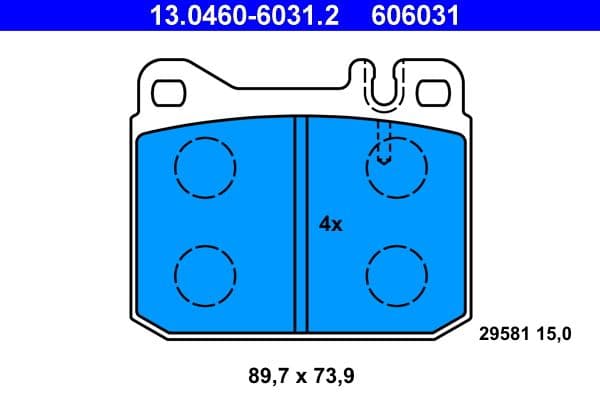 set placute frana,frana disc ATE 13.0460-6031.2