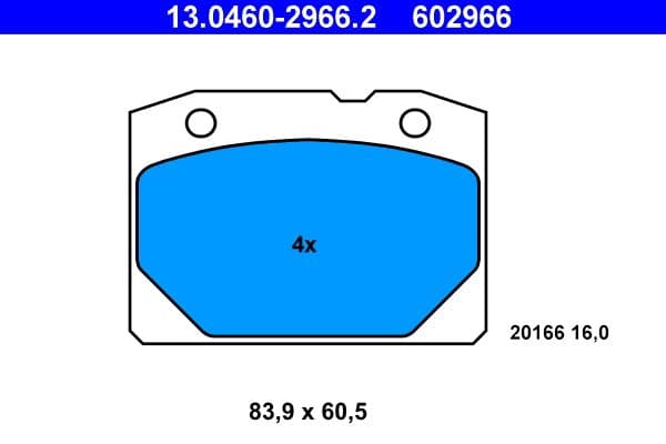 set placute frana,frana disc ATE 13.0460-2966.2