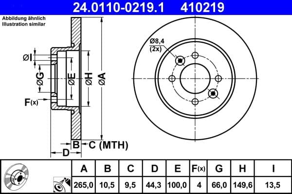 Disc frana ATE 24.0110-0219.1