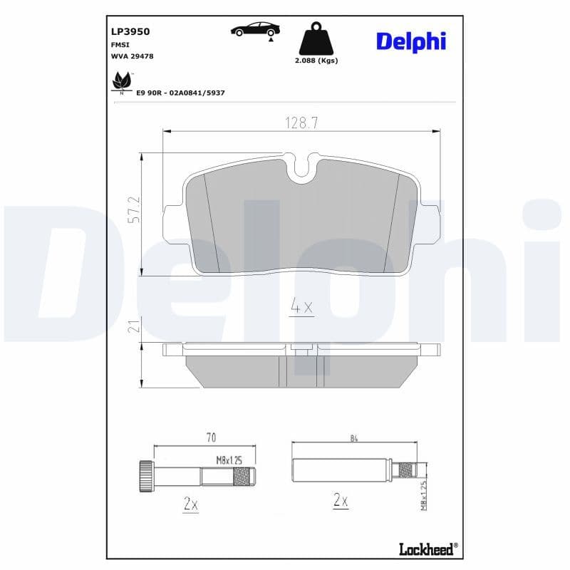 set placute frana,frana disc DELPHI LP3950