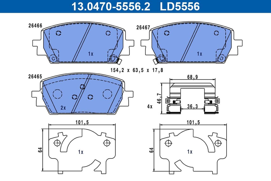 set placute frana,frana disc ATE Ceramic 13.0470-5556.2