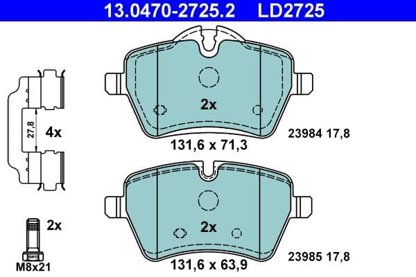 set placute frana,frana disc ATE Ceramic 13.0470-2725.2