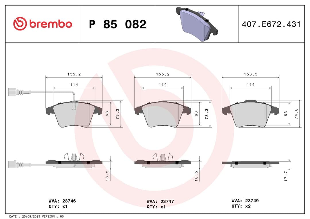 set placute frana,frana disc BREMBO PRIME LINE P 85 082