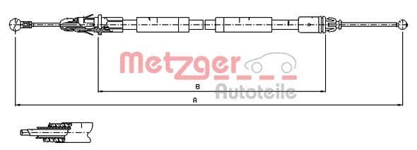Cablu, frana de parcare METZGER 11.6805