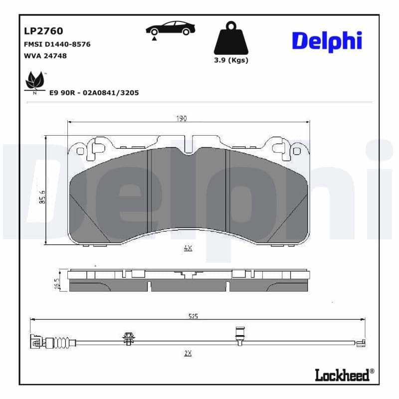 set placute frana,frana disc DELPHI LP2760