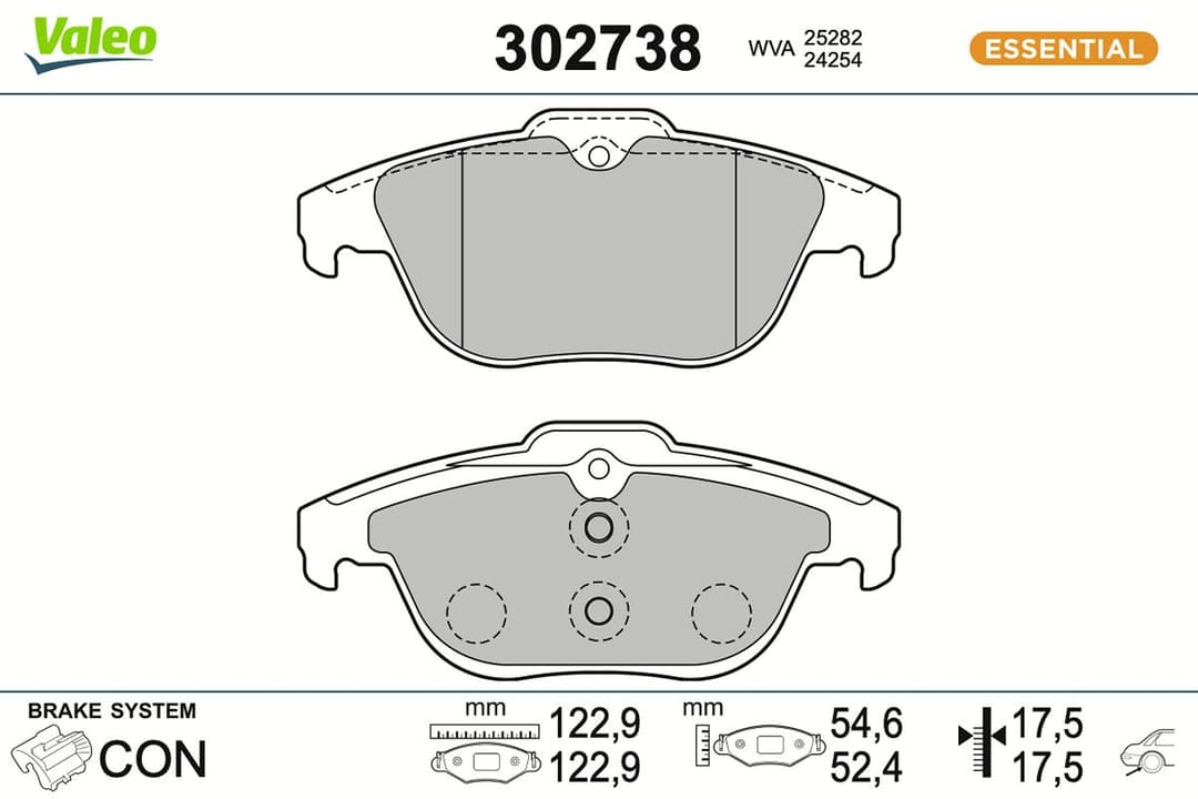 set placute frana,frana disc VALEO ESSENTIAL 302738