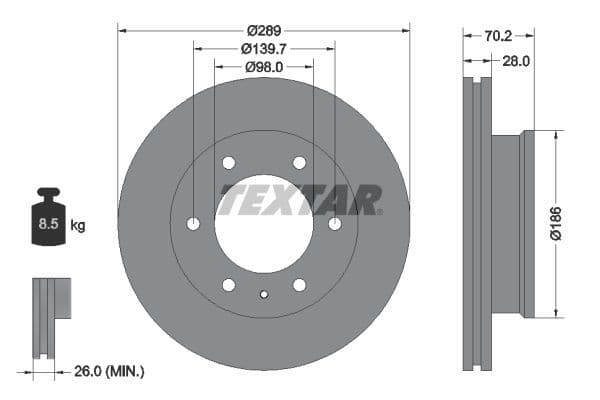 Disc frana TEXTAR 92223000