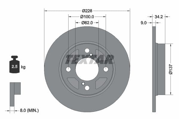 Disc frana TEXTAR PRO 92303603