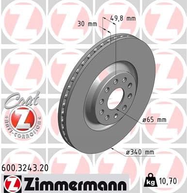 Disc frana ZIMMERMANN COAT Z 600.3243.20