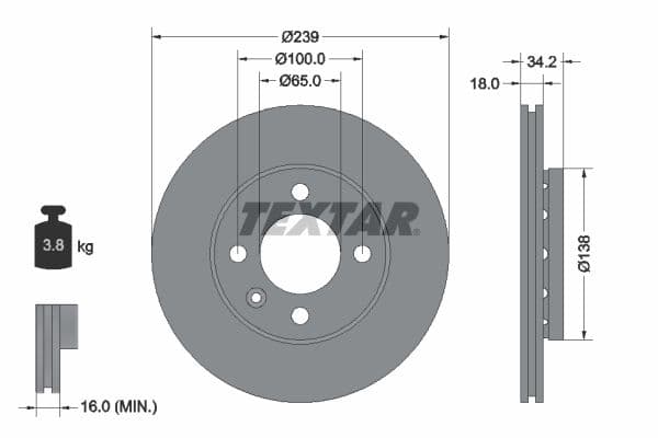Disc frana TEXTAR 92072003