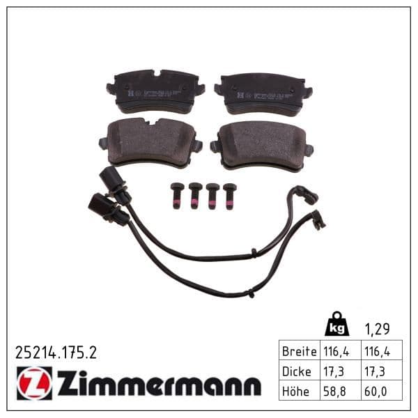 set placute frana,frana disc ZIMMERMANN 25214.175.2