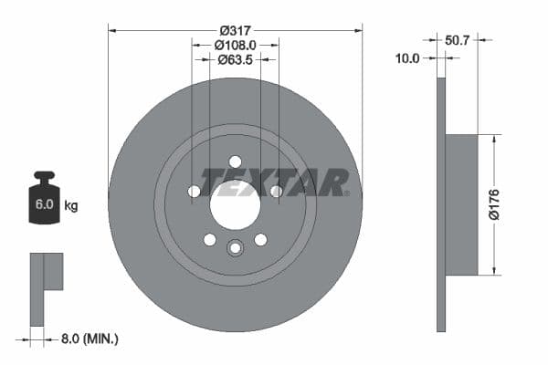 Disc frana TEXTAR 92300403