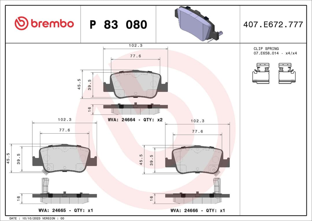 set placute frana,frana disc BREMBO PRIME LINE P 83 080