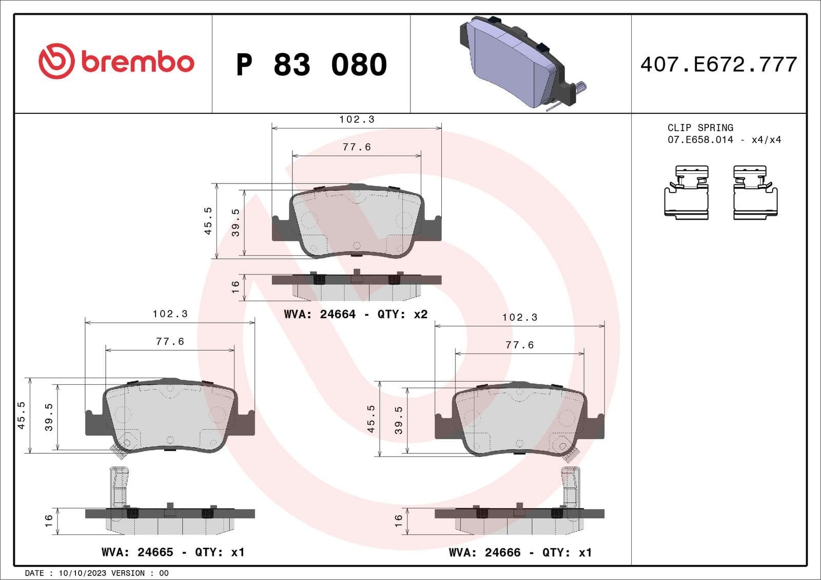 set placute frana,frana disc BREMBO PRIME LINE P 83 080