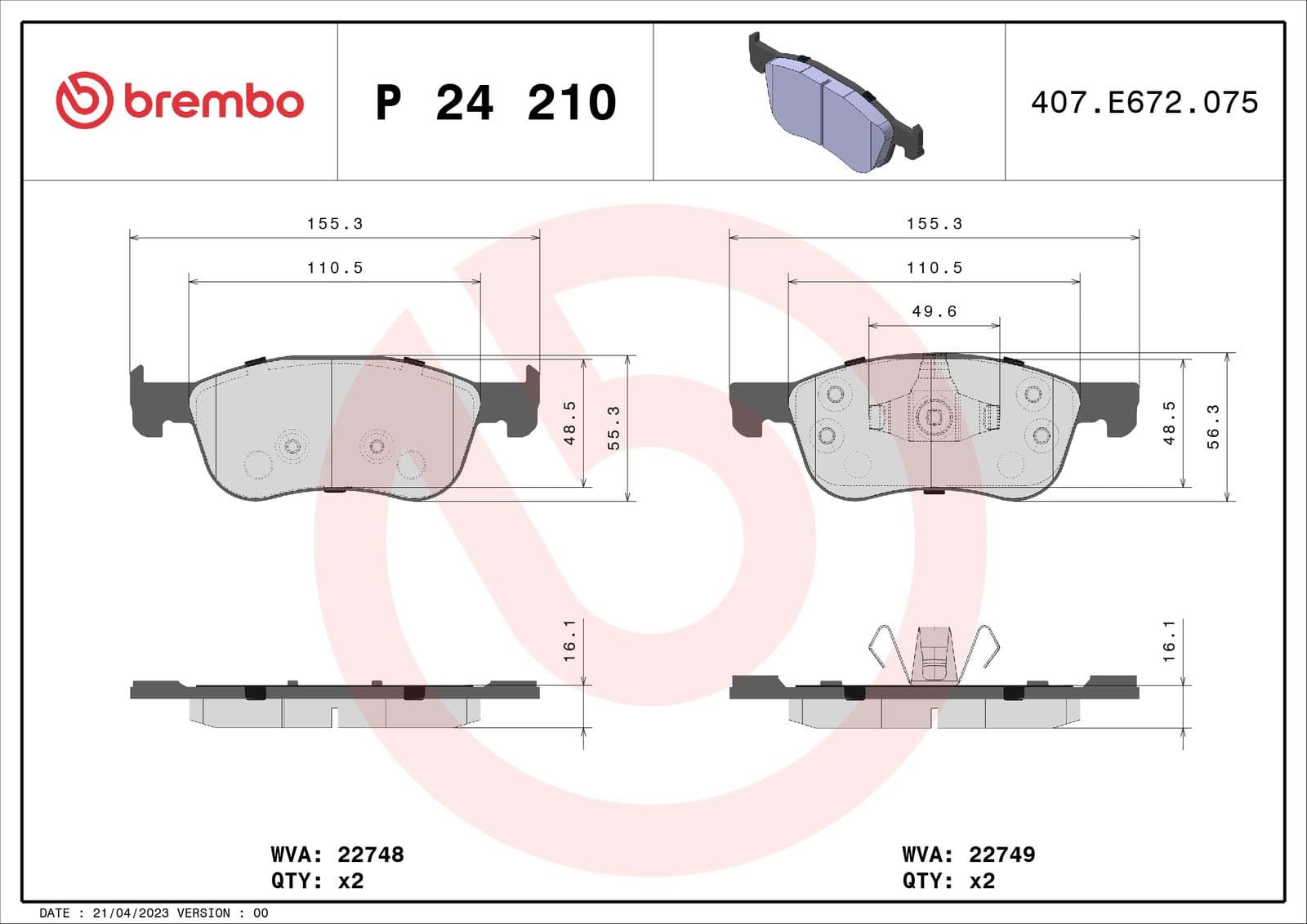 set placute frana,frana disc BREMBO PRIME LINE P 24 210