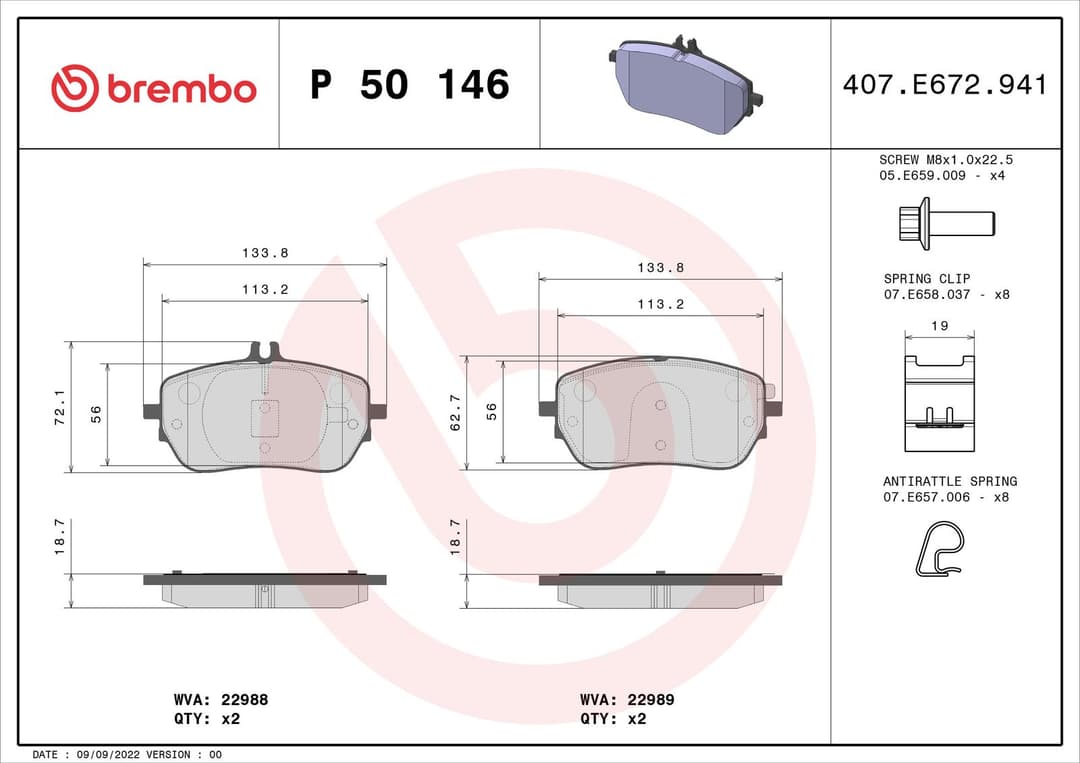 set placute frana,frana disc BREMBO PRIME LINE P 50 146