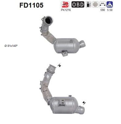 Filtru funingine/particule, sist.de esapament AS FD1105