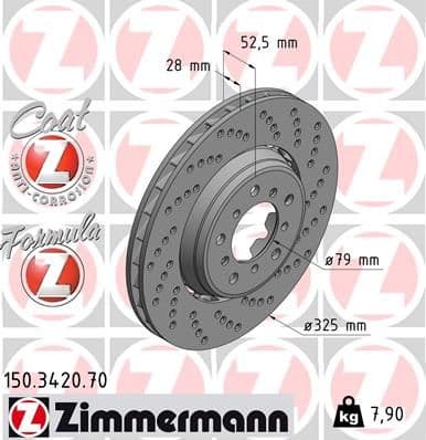 Disc frana ZIMMERMANN FORMULA Z 150.3420.70