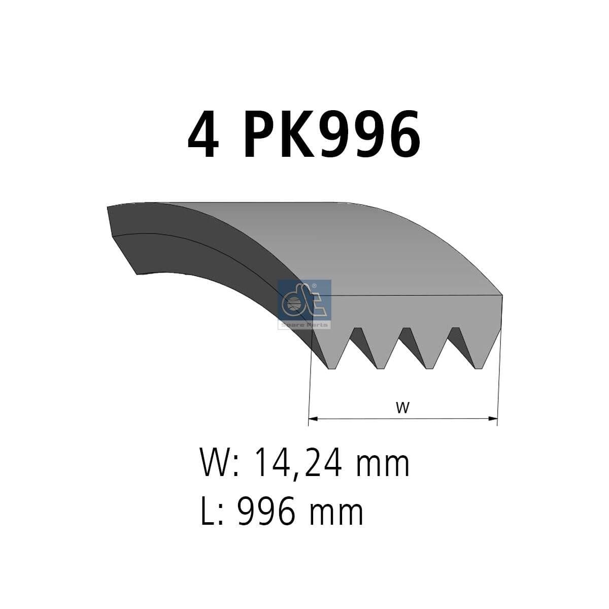 Curea transmisie cu caneluri DT Spare Parts 7.54816