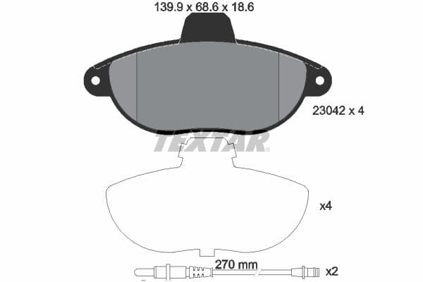 set placute frana,frana disc TEXTAR 2304201