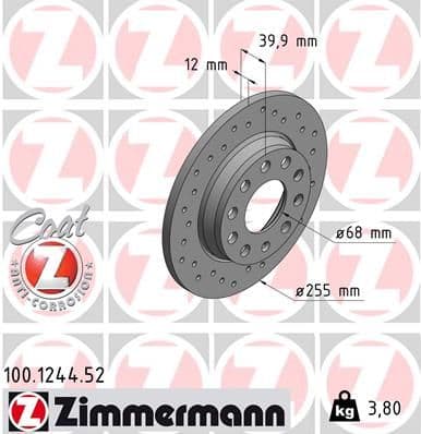 Disc frana ZIMMERMANN 100.1244.52