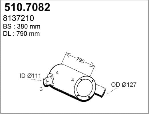 Amortizor zgomot mijloc/spate ASSO 510.7082
