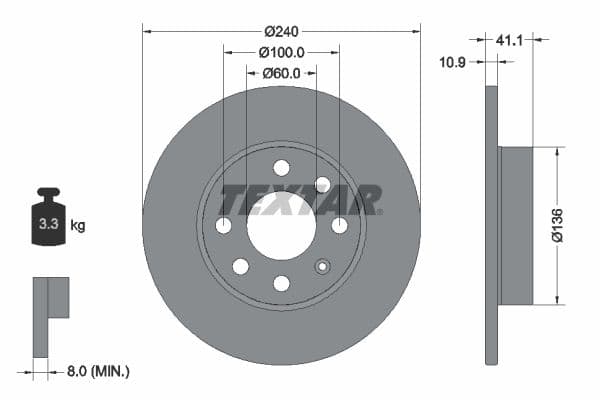 Disc frana TEXTAR PRO 92111303