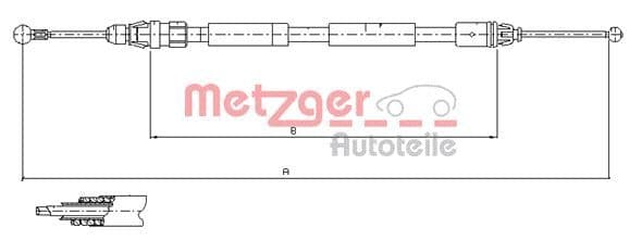 Cablu, frana de parcare METZGER 11.6807
