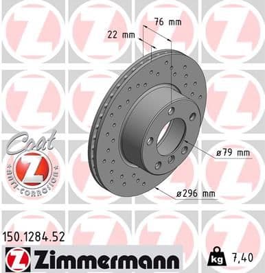 Disc frana ZIMMERMANN SPORT Z 150.1284.52