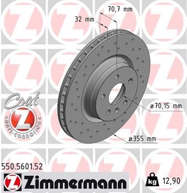 Disc frana ZIMMERMANN 550.5601.52