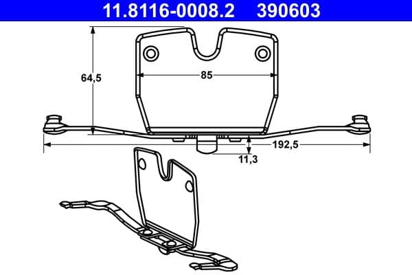 Arc, etrier frana ATE 11.8116-0008.2