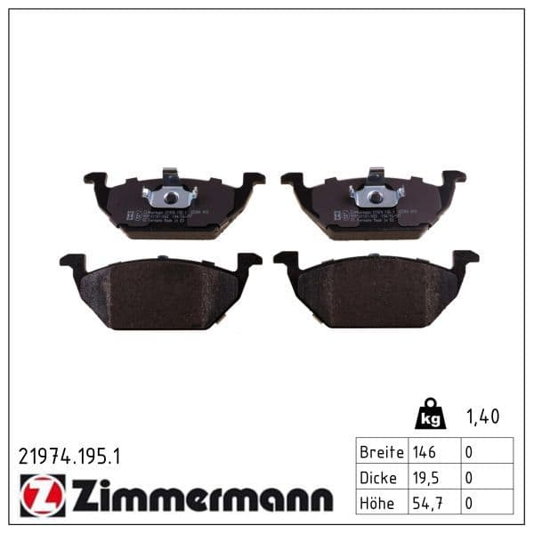 set placute frana,frana disc ZIMMERMANN 21974.195.1