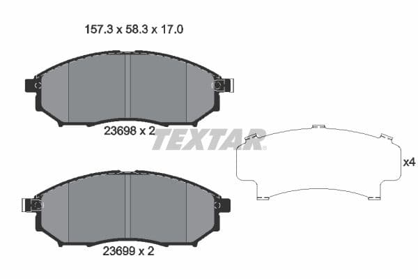 set placute frana,frana disc TEXTAR 2369803