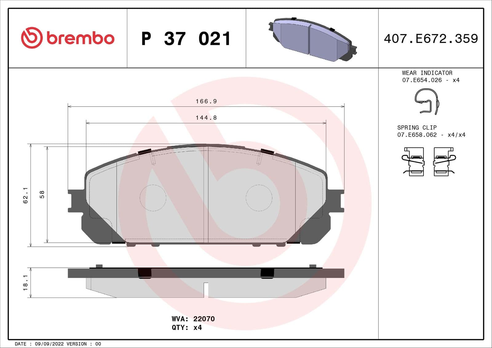 set placute frana,frana disc BREMBO PRIME LINE P 37 021