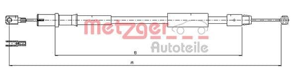 Cablu, frana de parcare METZGER 10.9837