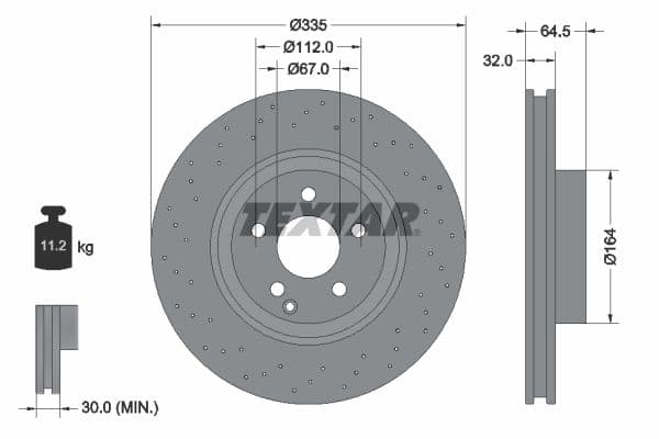 Disc frana TEXTAR PRO+ 92171905