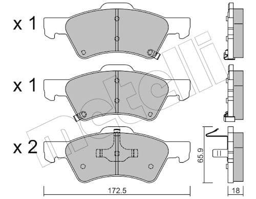 set placute frana,frana disc METELLI 22-0623-0