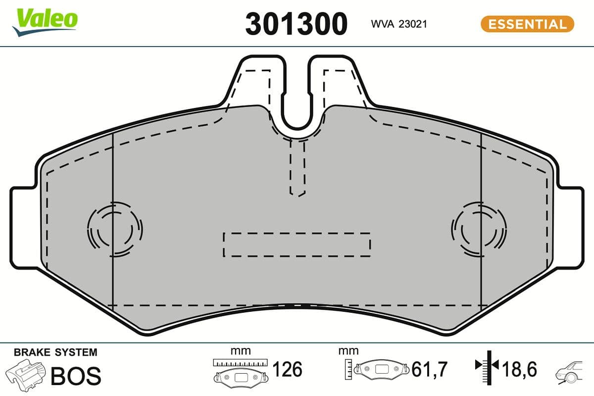set placute frana,frana disc VALEO ESSENTIAL 301300