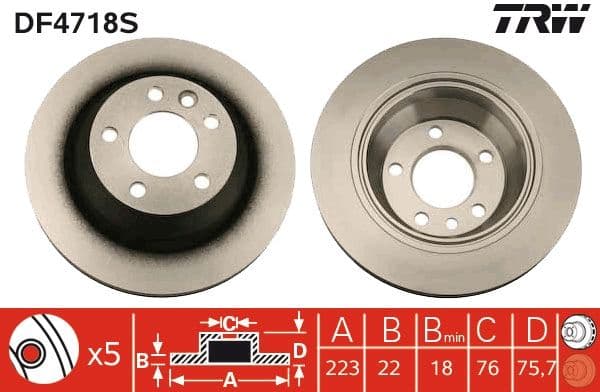 Disc frana TRW DF4718S