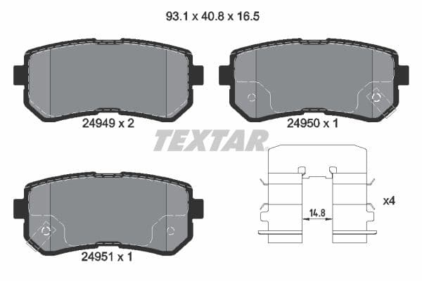 set placute frana,frana disc TEXTAR Q+ 2494901