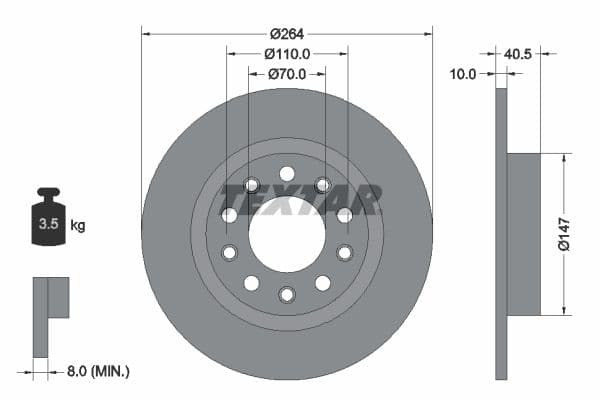 Disc frana TEXTAR 92230203