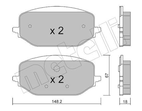 set placute frana,frana disc METELLI 22-1351-0
