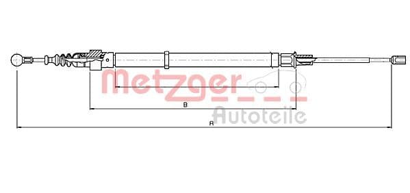Cablu, frana de parcare METZGER 10.7139