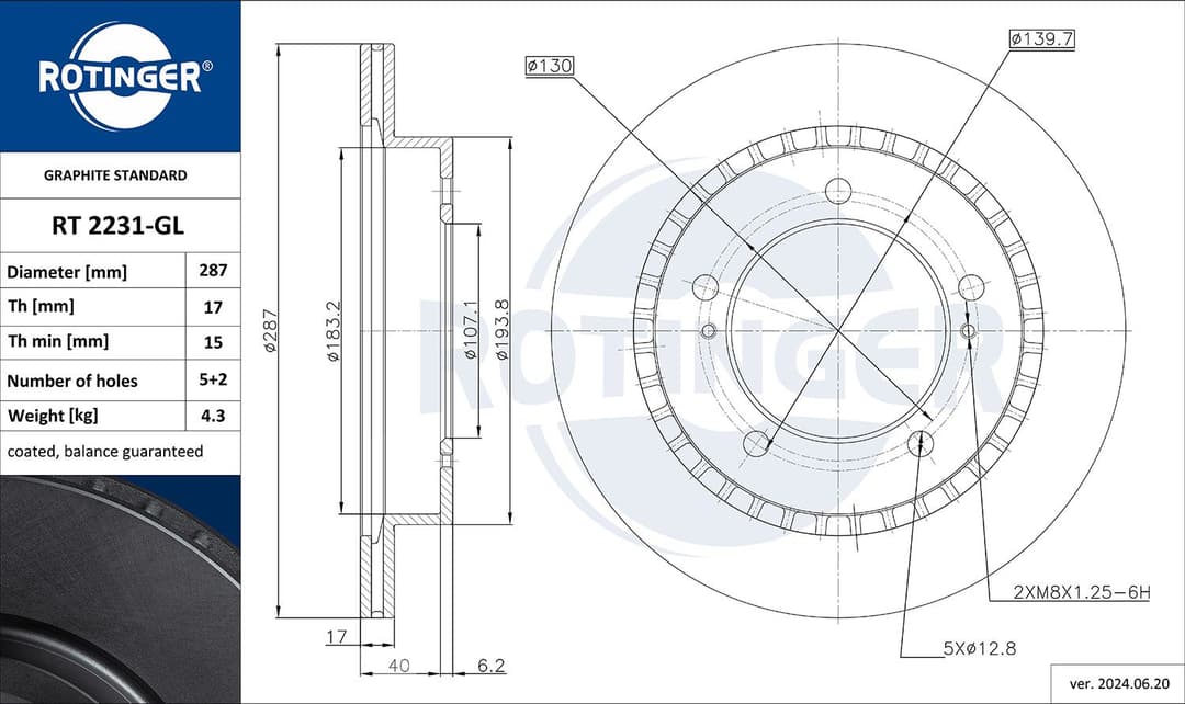 Disc frana ROTINGER RT 2231-GL