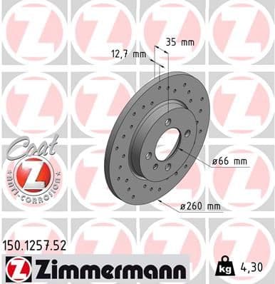 Disc frana ZIMMERMANN SPORT Z 150.1257.52