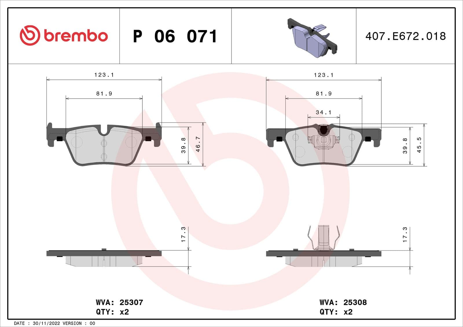 set placute frana,frana disc BREMBO PRIME LINE P 06 071